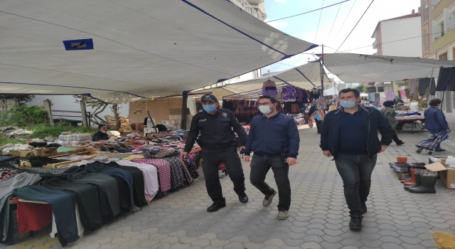 Manyas’ta polis ve jandarma ekipleri pazar yerlerinde denetim yaptı