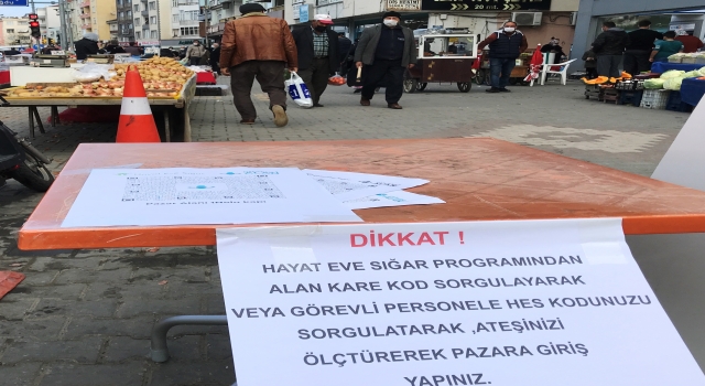 Lapseki’de halk pazarında HES kodu uygulaması