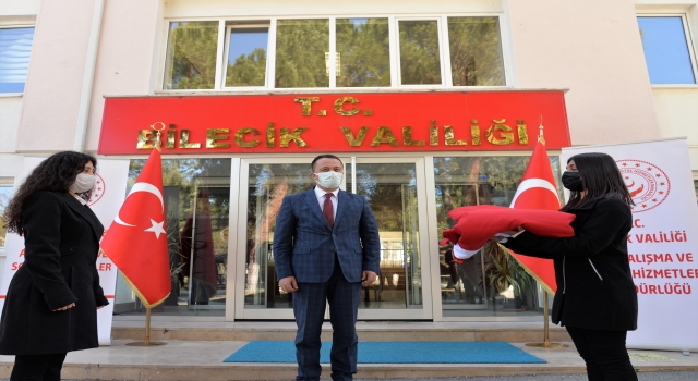 18 Mart’ta Çanakkale’de göndere çekilecek ay yıldızlı bayrak Bilecik’e ulaştı