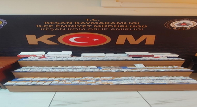 Keşan’da 3 bin 400 makaron ele geçirildi