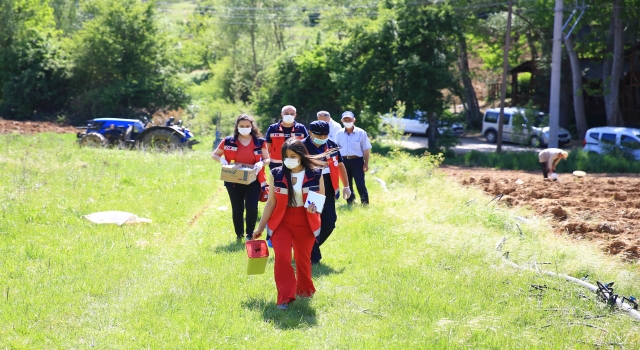 ”Kovid19 savaşçıları” aşı hizmetini bahçe ve tarlalardaki vatandaşların ayağına götürüyor