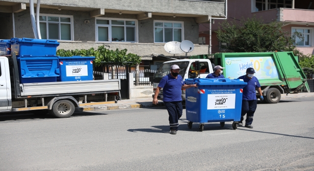 Kapaklı ilçesine ”Sıfır Atık” Projesi kapsamında atıkların toplanması için konteynerler yerleştirildi