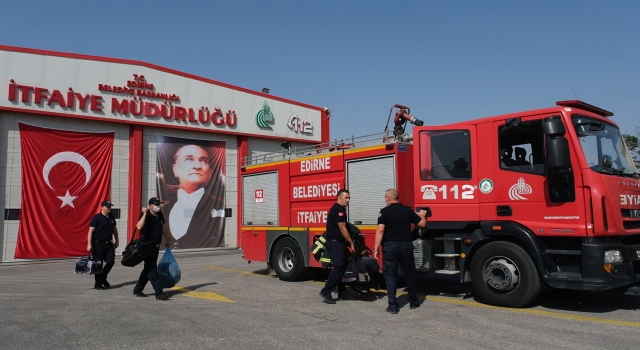 Edirne itfaiyesi Muğla’daki orman yangını söndürme çalışmalarına destek için yola çıktı