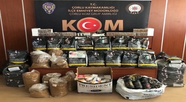 Çorlu’da kaçak sigara ve tütün operasyonunda 9 kişi gözaltına alındı