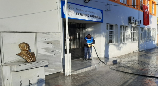 Süleymanpaşa’da salgınla mücadelede dezenfeksiyon işlemleri sürüyor