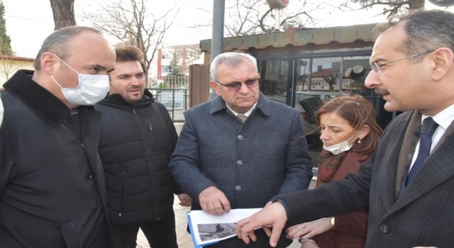 Vali Canalp ”Hastane Caddesi” proje alanında inceleme yaptı