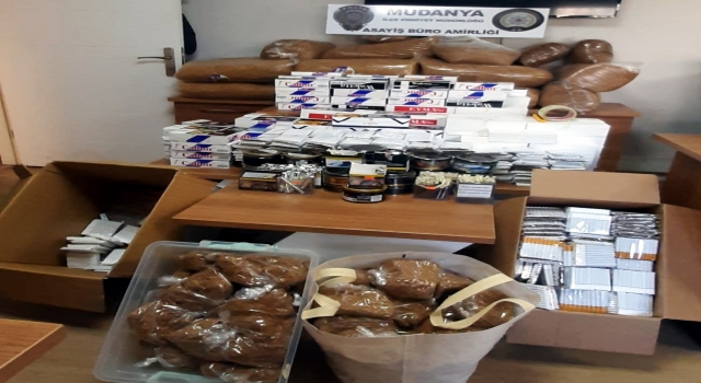 Mudanya’da kaçak tütün ve binlerce dolu makaron ele geçirildi