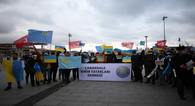 Rusya’nın Ukrayna’ya saldırısı Çanakkale’de protesto edildi