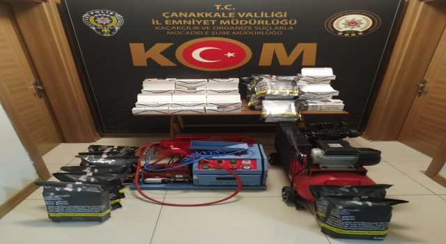 Çanakkale’de 13 bin 800 doldurulmuş sigara ile 14 kilogram tütün ele geçirildi
