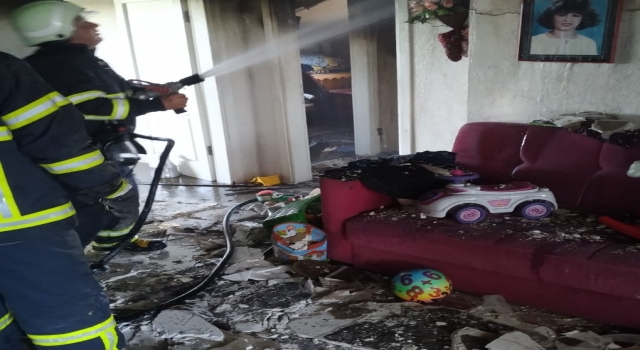 Biga’da bir evde çıkan yangın hasara neden oldu