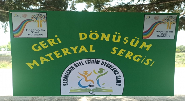 Bursa’da engelli öğrencilerin atıklardan yaptığı ürünler sergide beğeniye sunuldu