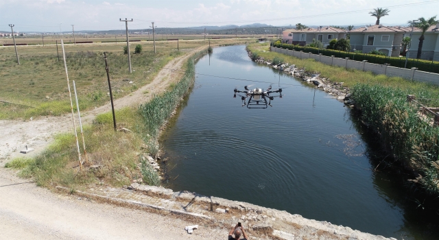 Balıkesir’de araçların giremediği bölgelerde zirai dronla haşere mücadelesi