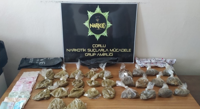 Tekirdağ’da toprağa gizlenmiş 1 kilo 250 gram esrar ele geçirildi
