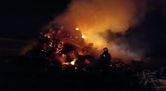 Tekirdağ’da 540 saman balyası yandı