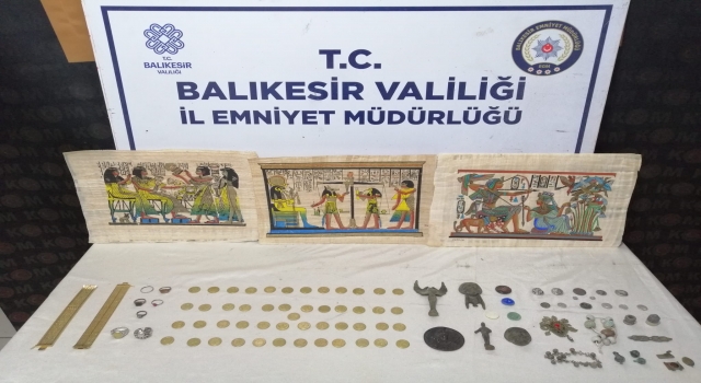 Balıkesir’de düzenlenen operasyonda 95 parça tarihi eser ele geçirildi