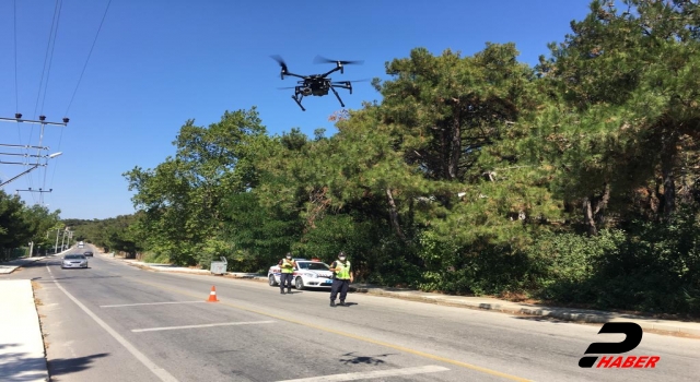 Jandarma ekipleri drone ile havadan trafik denetimi yaptı