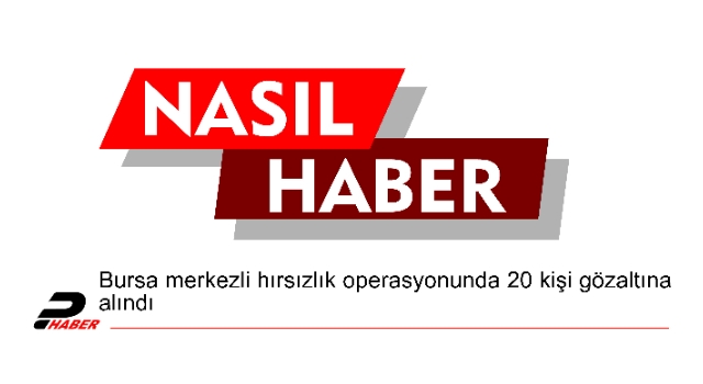 Bursa merkezli hırsızlık operasyonunda 20 kişi gözaltına alındı