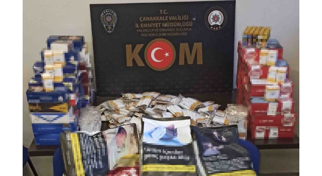 Çanakkale’de içi tütünle doldurulmuş 16 bin makaron ele geçirildi
