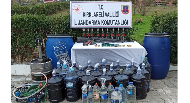Kırklareli’nde bir ton sahte içki ele geçirildi