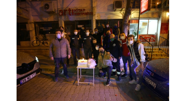 Kırklareli’nde kavga ihbarına giden polis ekiplerine sürpriz kutlama