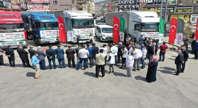 Kocaeli’den İdlib’e 6 tır insani yardım malzemesi gönderildi