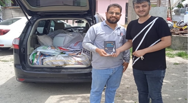 Saray ilçesinde toplanan kitaplar geri dönüşümde değerlendiriliyor