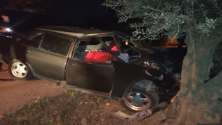 Orhangazi’de ağaca çarpan otomobilin sürücüsü yaralandı