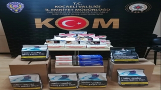 Kocaeli’de 540 kilogram kaçak tütün ile 11 bin 800 makaron ele geçirildi