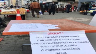 Lapseki’de halk pazarında HES kodu uygulaması