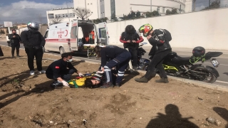 İnegöl’de devrilen motosikletin sürücüsü yaralandı