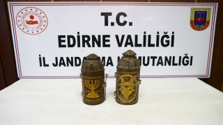 Edirne merkezli tarihi eser operasyonunda deri üzerine yazılmış altın işlemeli 2 Tevrat ele geçirildi