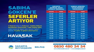 Sabiha Gökçen Havalimanı’na ulaşım sağlayan HAVASAK’ın sefer sayısı artırıldı