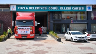 Tuzla’dan Manavgat’a yardım tırları ve su tankerleri yola çıktı