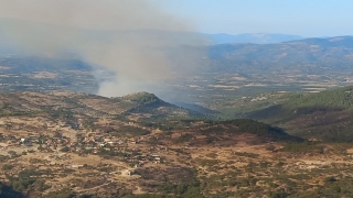 Balıkesir’de çıkan orman yangınına havadan ve karadan müdahale ediliyor