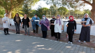 Edremitli kadınlar okul duvarlarını boyadı, resim yaptı