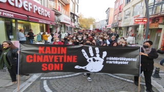 Kırklareli’nde yaşanan kadın cinayeti protesto edildi