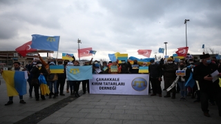 Rusya’nın Ukrayna’ya saldırısı Çanakkale’de protesto edildi