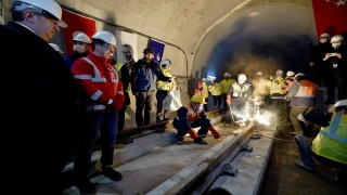 M7 KabataşMecidiyeköy metro hattındaki son ray kaynatıldı