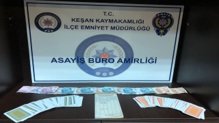 Keşan’da kumar oynayan 6 kişiye 10 bin 914 lira ceza