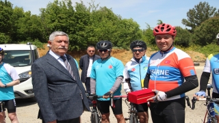 Bisikletçilerin Selanik’ten Samsun’a taşıdığı ”Ata toprağı” Tekirdağ’a ulaştı