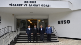 Edirne Valisi H. Kürşat Kırbıyık, ETSO ve ETB’yi ziyaret etti