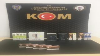 Keşan’da kaçak elektronik sigara ve tütün ele geçirildi