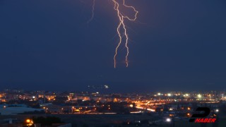 Tekirdağ'da şimşekli gece