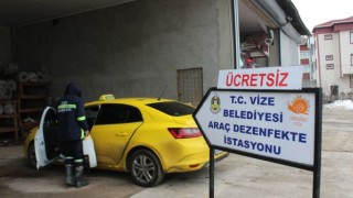 Vize’de ticari taksiler dezenfekte edildi