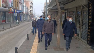 Edirne Valisi Canalp, Uzunköprü ilçesinde Kovid19 denetimine katıldı