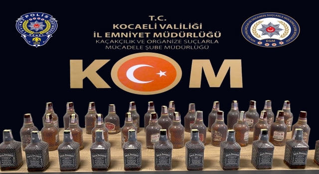 Kocaeli’de 38 şişe kaçak içki ele geçirildi